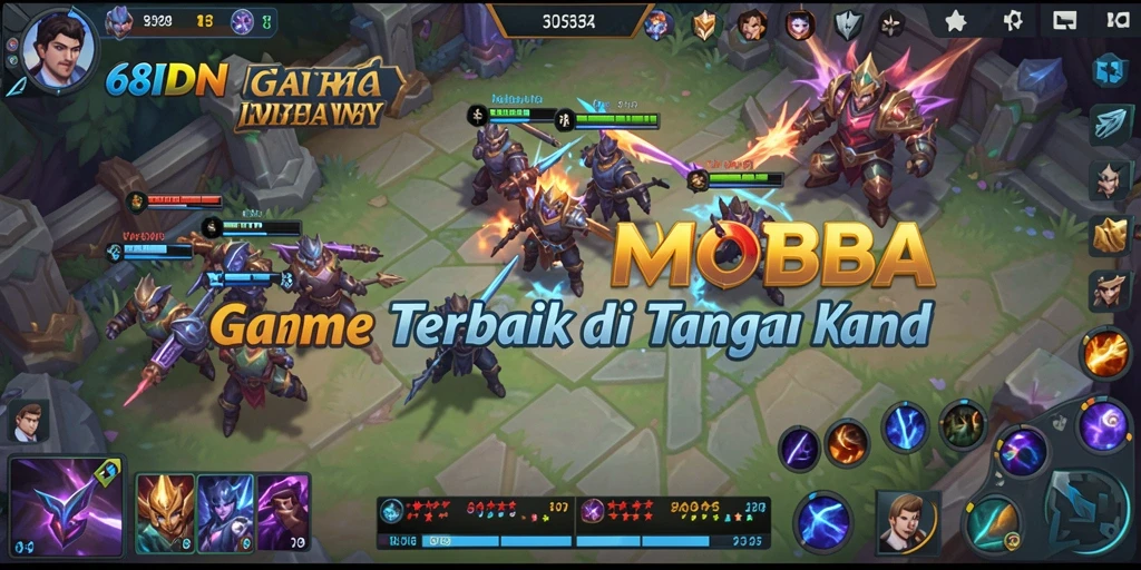 Screenshot gameplay <strong>68IDN</strong> menampilkan aksi seru di arena MOBA.