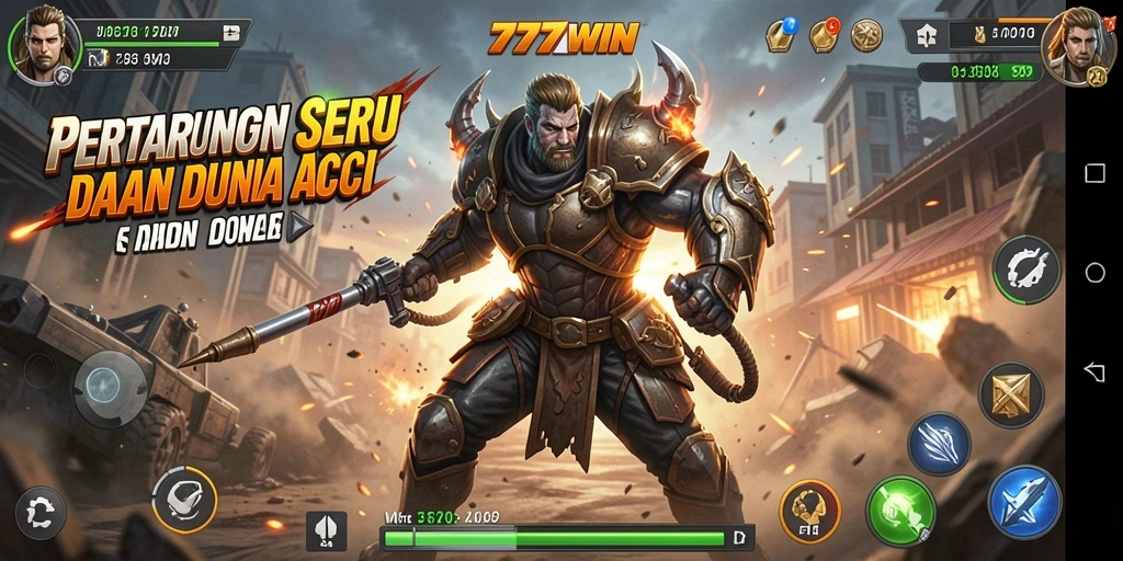 Tampilan gameplay seru dalam 777WIN saat bertempur di arena.