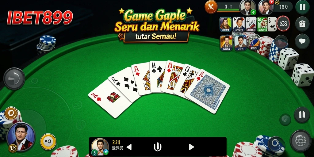 Tampilan gameplay seru dan interaktif dalam game Gaple.