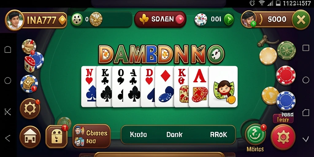 Tangkapan layar utama INA777 menampilkan gameplay Domino yang mendebarkan.