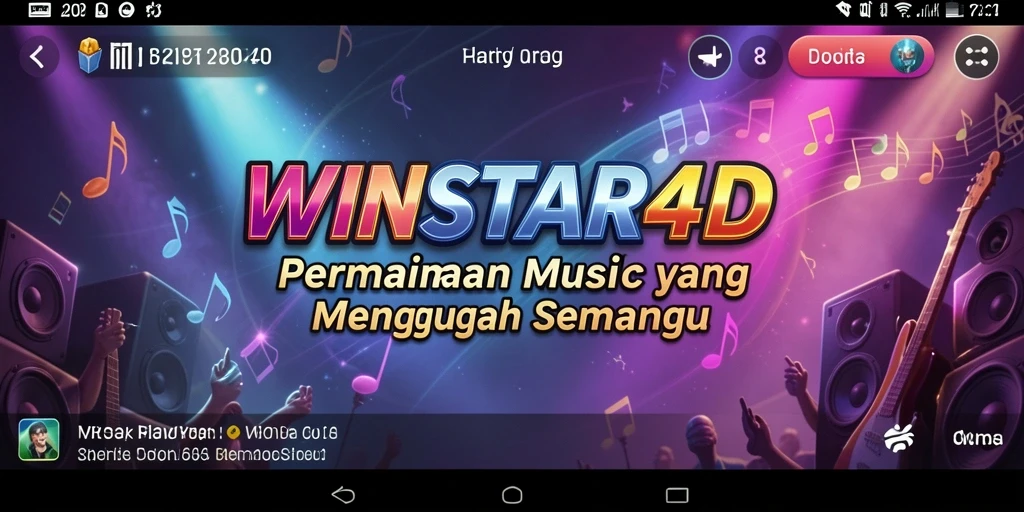 Screenshot utama <strong>WINSTAR4D</strong> menampilkan aksi permainan yang seru dengan berbagai lagu.